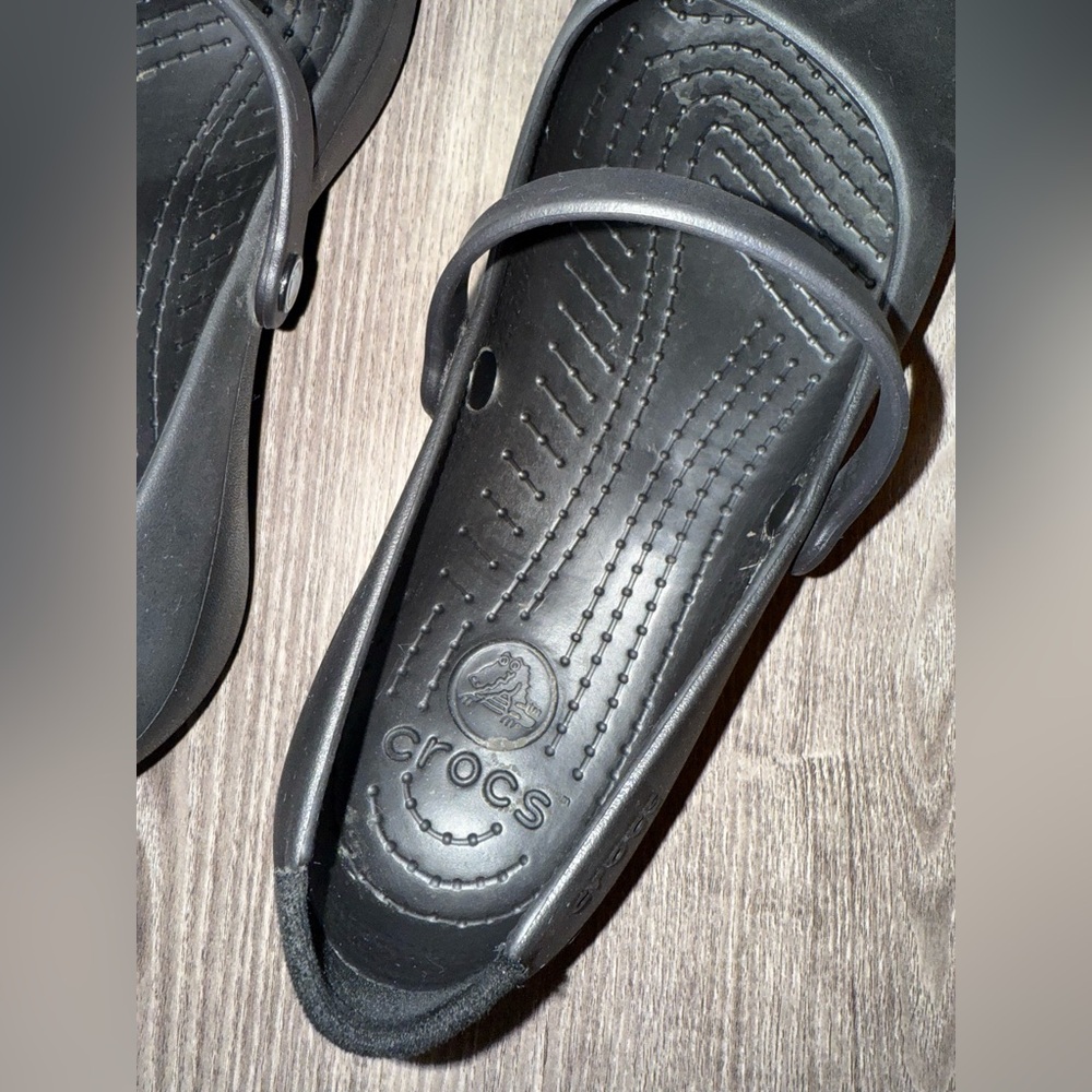 CROCS Womens Alice Mary Jane Black Closed Toe Flats With Strap Sz 7 ✨ - Picture 5 of 8
